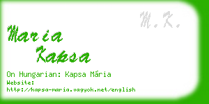 maria kapsa business card